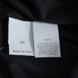 Pre Owned Brunello Cucinelli Black Printed Cotton Crew Neck T-Shirt XS