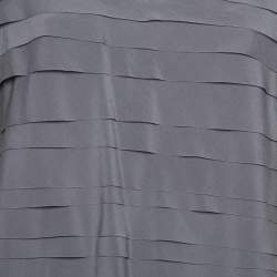 Brunello Cucinelli Grey Silk Ruffled Sleeveless Top XXL