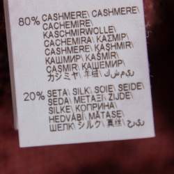 Pre Owned Brunello Cucinelli Burgundy Cashmere & Silk Sequin Embellished Off Shoulder Pullover M