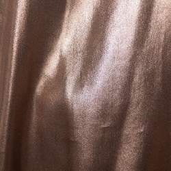 Pre Owned Brunello Cucinelli Metallic Brown Silk Sleeveless Top XXL