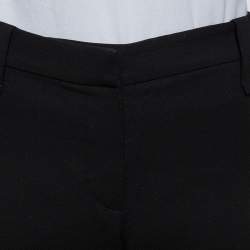 Pre Owned Brunello Cucinelli Black Wool Embellished Hem Detail Tapered Leg Trousers M