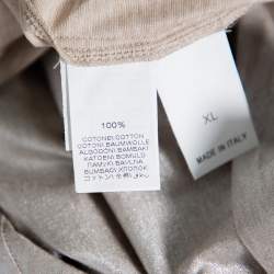 Pre Owned Brunello Cucinelli Metallic Cotton Crewneck T-Shirt XL