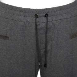 Brunello Cucinelli Grey Cotton Knit Lurex Trim Felpa Joggers XS