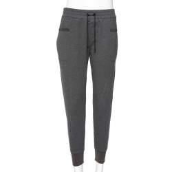 Brunello Cucinelli Grey Cotton Knit Lurex Trim Felpa Joggers XS