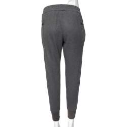 Brunello Cucinelli Grey Cotton Knit Lurex Trim Felpa Joggers XS