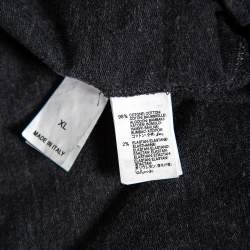 Pre Owned Brunello Cucinelli Grey Cotton Contrast Trim Detail Sleeveless Hoodie XL