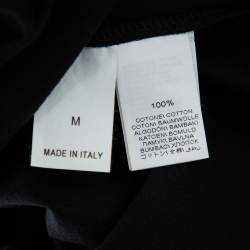 Pre Owned Brunello Cucinelli Black Cotton Emnbellished Neck T-Shirt M