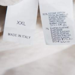 مملوكة مسبقًا Brunello Cucinelli Beige Cotton Neck Trim T-Shirt XXL