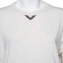 مملوكة مسبقًا Brunello Cucinelli Beige Cotton Neck Trim T-Shirt XXL