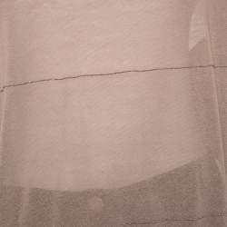 Pre Owned Brunello Cucinelli Light Brown Knit Embellished Detail Oversized Top M 