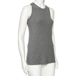 Pre Owned Brunello Cucinelli Grey Cotton Tank Top S