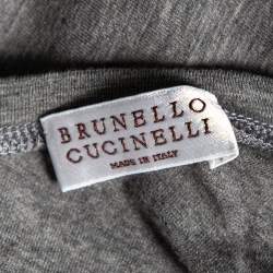 Pre Owned Brunello Cucinelli Grey Cotton Tank Top S