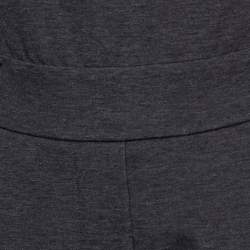 Brunello Cucinelli Dark Grey Knit Pleated Detailed Strapless Jumpsuit S