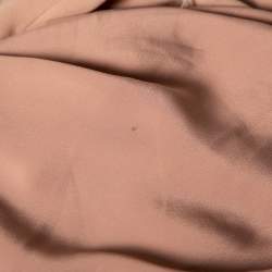 Pre Owned Brunello Cucinelli Nude Pink Silk Back Slit Detailed Strapless Midi Dress XS