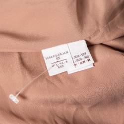 Pre Owned Brunello Cucinelli Nude Pink Silk Back Slit Detailed Strapless Midi Dress XS