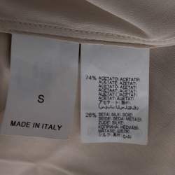 Brunello Cucinelli Off White Floral Embroidered & Embellished Open Knit Top S