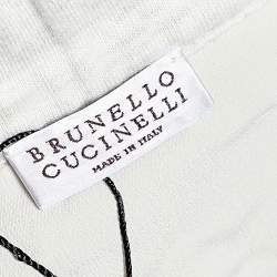 Pre Owned Brunello Cucinelli Off White Cotton Knit Joggers M