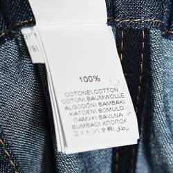 Pre Owned Brunello Cucinelli Navy Blue Denim Embellished Pocket Belted Jumpsuit M