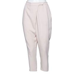 Pre Owned Brunello Cucinelli Beige Silk Crepe Pants M