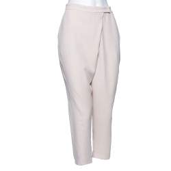 Pre Owned Brunello Cucinelli Beige Silk Crepe Pants M