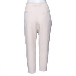 Pre Owned Brunello Cucinelli Beige Silk Crepe Pants M