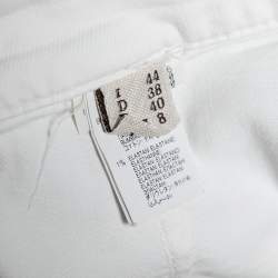 Pre Owned Brunello Cucinelli White Cotton Cropped Cargo Pants M