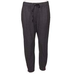 Brunello Cucinelli Charcoal Grey Wool Drawstring Detail Pants M