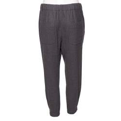 Brunello Cucinelli Charcoal Grey Wool Drawstring Detail Pants M