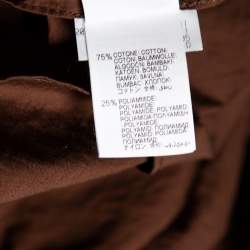 Pre Owned Brunello Cucinelli Brown Cotton Wrap Style Maxi Dress XS