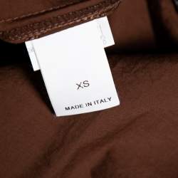 Pre Owned Brunello Cucinelli Brown Cotton Wrap Style Maxi Dress XS