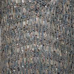 Pre Owned Brunello Cucinelli Blue & Beige Knit Mohair & Sequin Embellished Jumper L