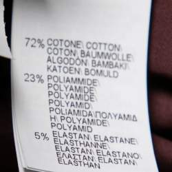 Pre Owned Brunello Cucinelli Burgundy Cotton Bead Embellished Wrap Detail Top M