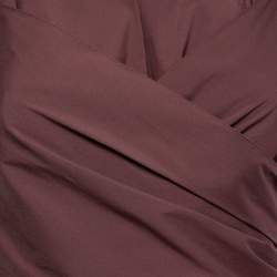 Pre Owned Brunello Cucinelli Burgundy Cotton Bead Embellished Wrap Detail Top M