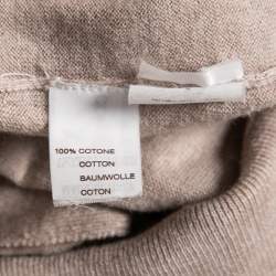 Pre Owned Brunello Cucinelli Beige Cotton Knit Tie Up Cardigan S