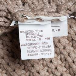 Pre Owned Brunello Cucinelli Brown Chunky Rib Knit High Low Cardigan M