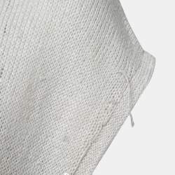 Pre Owned Brunello Cucinelli Off-White Linen Knit Asymmetrical Sweater XL