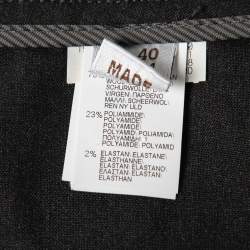 Pre Owned Brunello Cucinelli Charcoal Grey Wool Tapered-Leg Trousers S