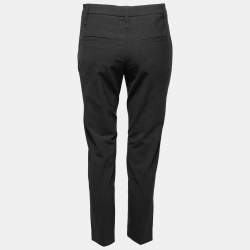 Pre Owned Brunello Cucinelli Charcoal Grey Wool Tapered-Leg Trousers S