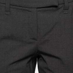 Pre Owned Brunello Cucinelli Charcoal Grey Wool Tapered-Leg Trousers S