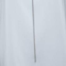 Pre Owned Brunello Cucinelli Grey Silk Beaded Neck Detail Sleeveless Top XL