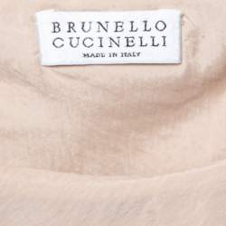 Pre Owned Brunello Cucinelli Cream Silk Draped Sleeveless Top L