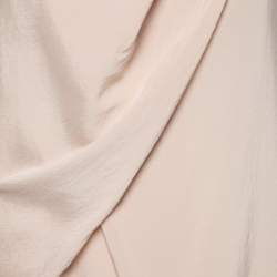 Pre Owned Brunello Cucinelli Cream Silk Draped Sleeveless Top L