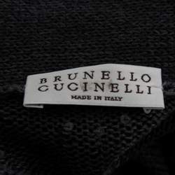 Pre Owned Brunello Cucinelli Grey Knit Sequin Embellished Long Cardigan L