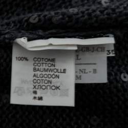 Pre Owned Brunello Cucinelli Grey Knit Sequin Embellished Long Cardigan L