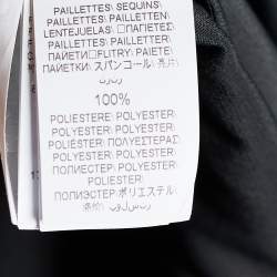 Pre Owned Brunello Cucinelli Dark Grey Crepe Feather Epaulette Detail Maxi Dress S