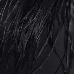 Pre Owned Brunello Cucinelli Dark Grey Crepe Feather Epaulette Detail Maxi Dress S