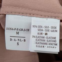 Pre Owned Brunello Cucinelli Light Pink Silk Chiffon Chain Detail Tank Top M