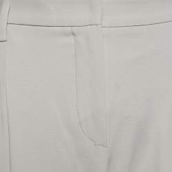 Brunello Cucinelli Pale Grey Crepe Tapered Trousers M Waist 30"