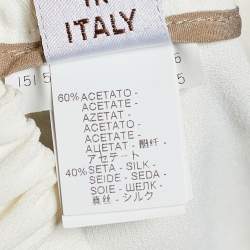 Brunello Cucinelli Ivory Silk Crepe Elasticized Waist Pants M 