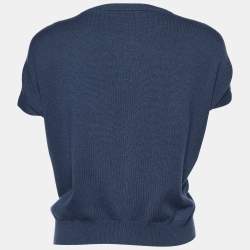 Pre Owned Brunello Cucinelli Dark Grey Cashmere Button Front Cardigan XL